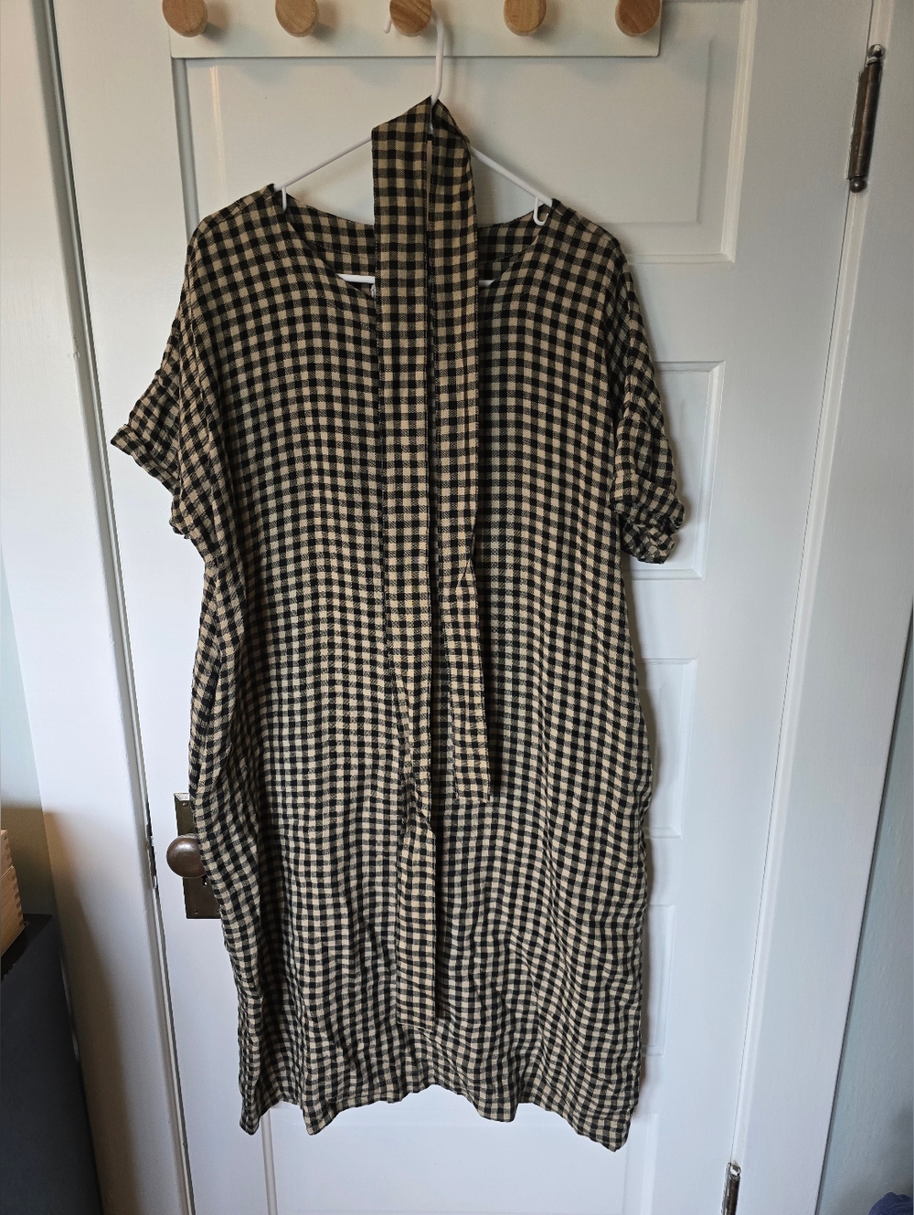 Notperfectlinen Rennes Dress Midsand Gingham